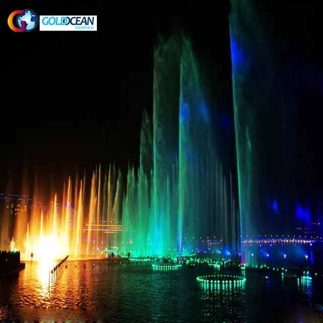 LED Light Dancing Water Stainless Steel Floating Musical Fountain