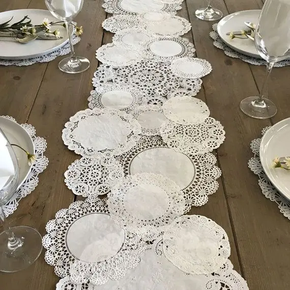 12 inches High Quality Popular Lace Paper Doily Greaseproof Disposable Paper Table Mats Food Grade Paper Doilies 200pcs