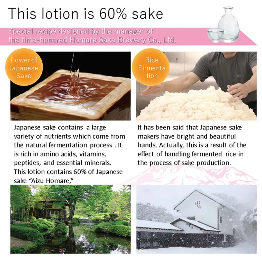 Hot Sale Beauty Bady Lotion Lightening Made With Japanese Sake