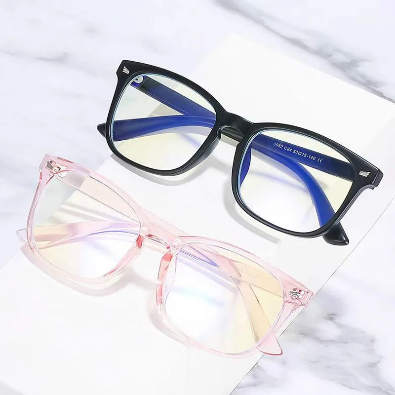 Blue ray glasses for men and women flat lens blue ray computer retro glasses frame for women square optical glasses