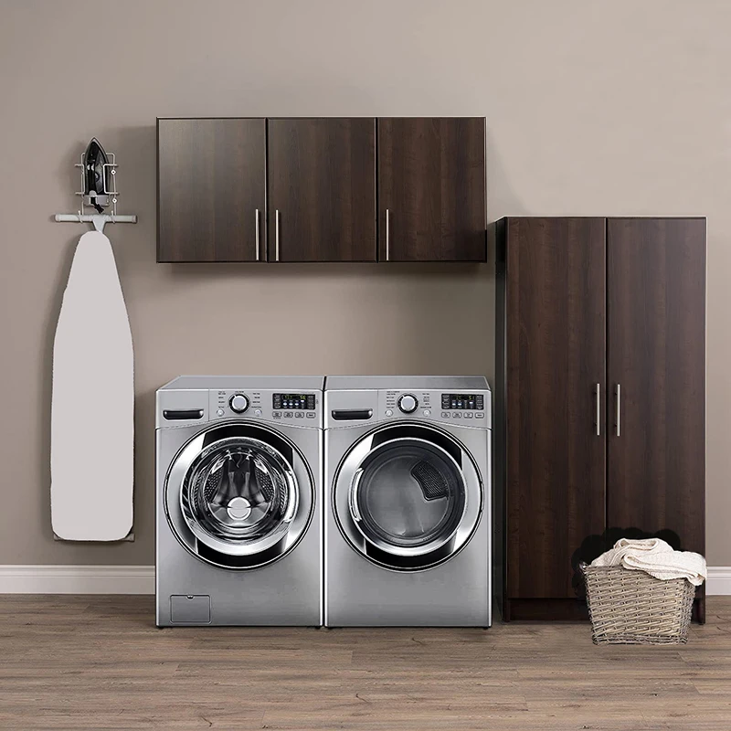 Wooden Wall Mounted Storage Cabinet with 2 Door, Decorative Farmhouse Modern Cabinet for Living Room, Laundry, Kitchen Dining