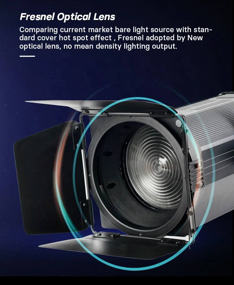 Factory Price 200w 3200k Concert Stage Light Professional led Fresnel Light Spot Theater Stage Lighting