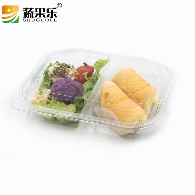 500ml Disposable Salad Box Takeaway Lunch Salad Bowl PET Plastic Container two component food plastic salad container