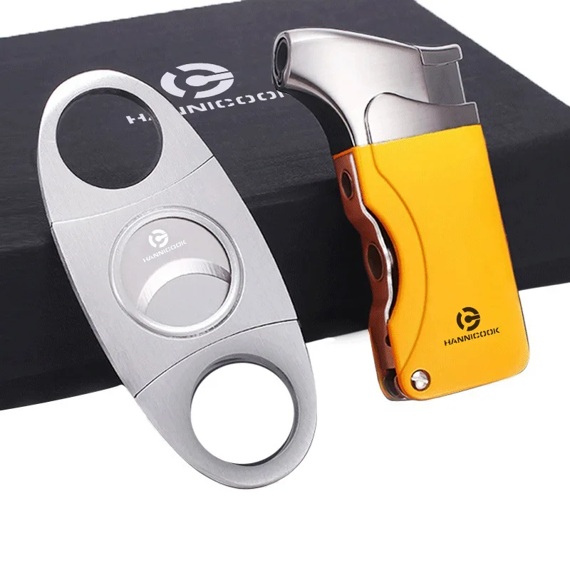 with cigar drill set sharp cigar scissors windproof lighter two-piece Cigar Cut set Lighter Set