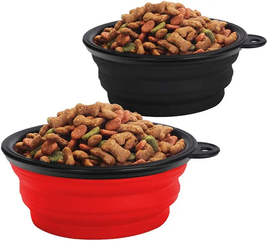 Легкая силиконовая складная миска для корма собак, без бисфенола А, миска для кормления домашних животных