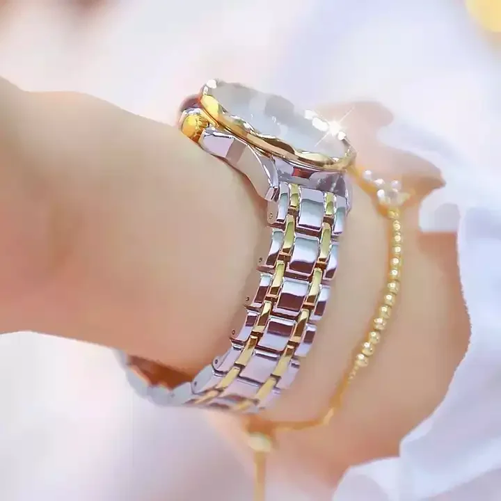 Bee Sister FA 1506 Diamond Women Top Brand Watch Dress Business Elegant Ladies Watches Clock  Gold Quartz Steel Wrist Watches