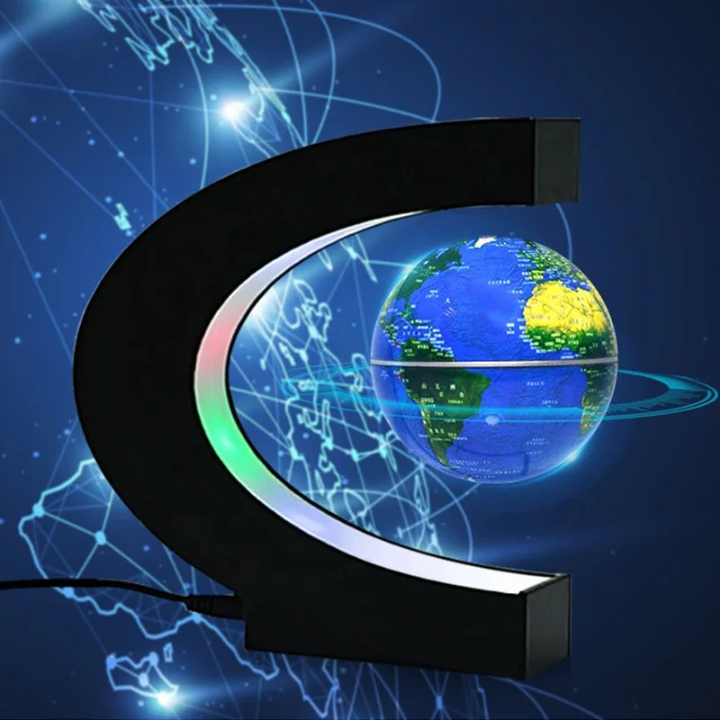C Mova World Earth Map Rotating Globe Magnetic Floating Globe Magnetic Levitating Globe for Desk Decor Kids Education