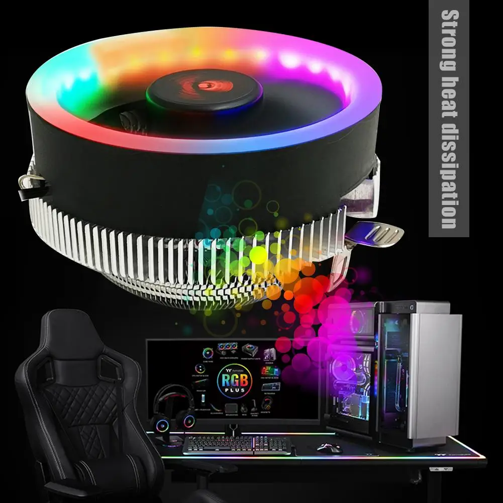  Q2 RGB 3 Pin охлаждающий вентилятор радиатора CPU кулер для 775/1366/1156/1155/1151/1150 AMD AM2/AM2 +/AM3/AM3