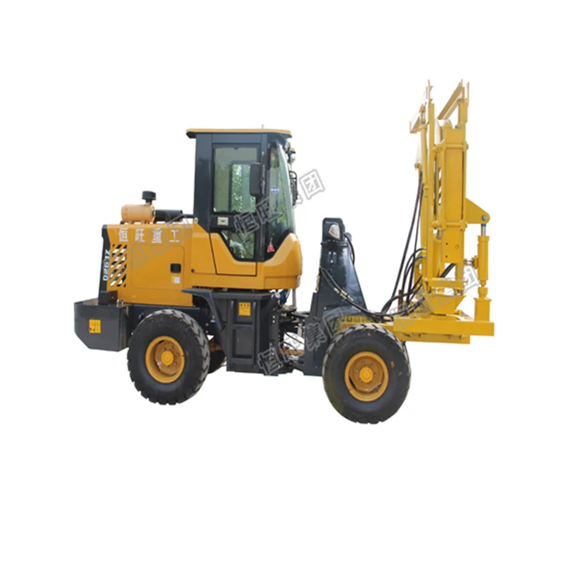 Diesel  highway guardrail post installation safety barrier road fence pile driver machine