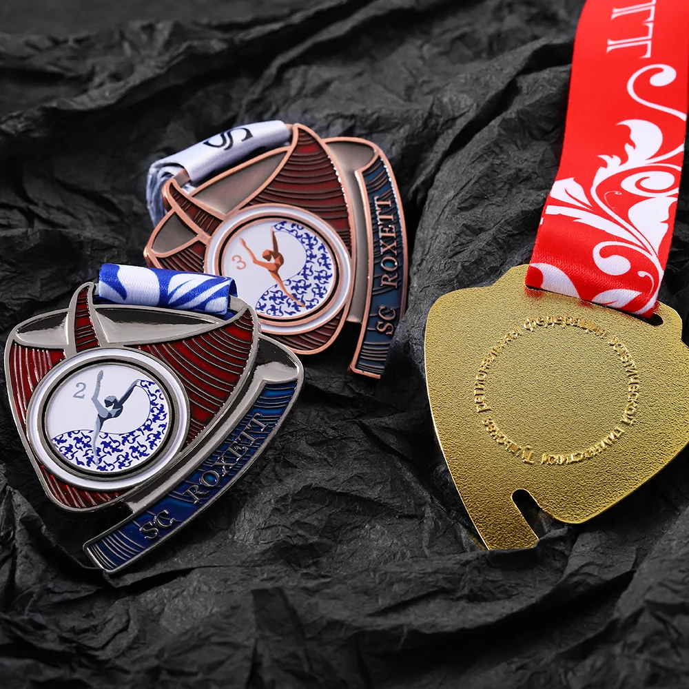 Free Sample 3D Metal Zinc Alloy Sports Medals Gold Silver Copper Dance Medals Custom Gymnastics Medal Award for Souvenirs