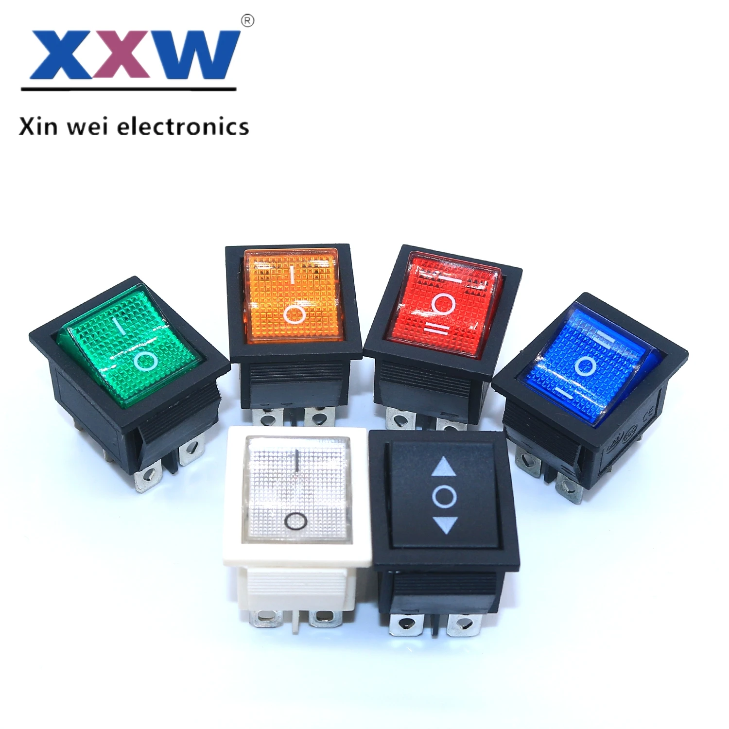 XXW высокое качество T105 30a кулисный переключатель Dpdt с подсветкой Kcd4 большой 250v T85