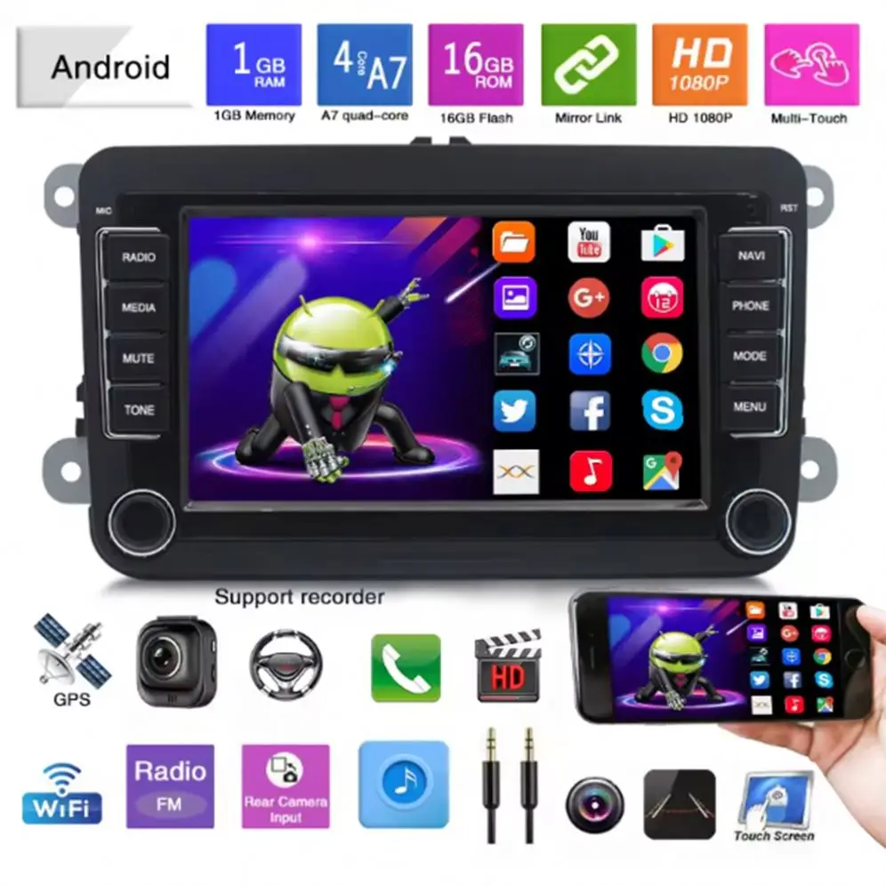 Car Stereo 7 Inch 1 Din MP5 Multimedia Audio Carplay Touch Screen Single Din Car Player