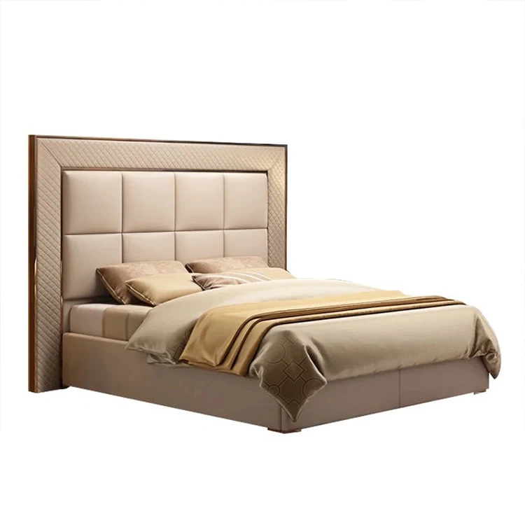 Italian Designs Modern Luxury Queen King Size Bed Single King Soft Beds Frames Set