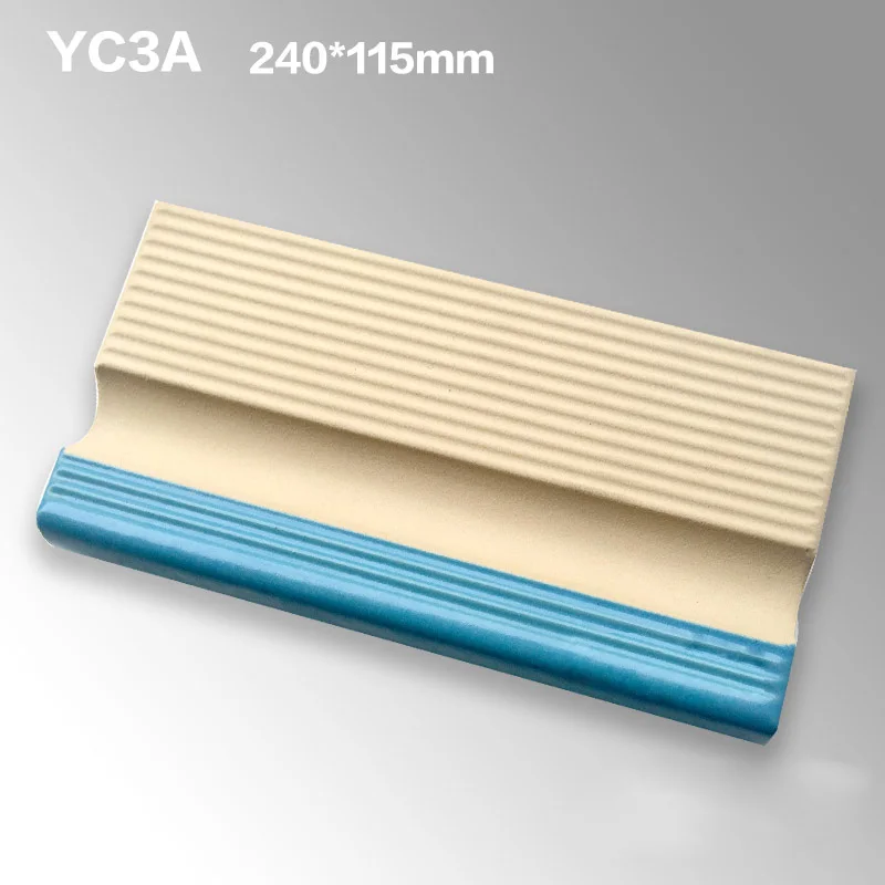 Top quality light blue ceramic swimming pool border tiles for pool coping
