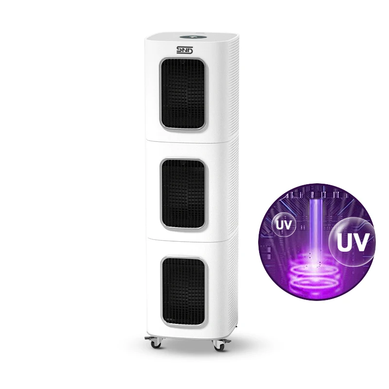 Whole sale simple structure air purifier with UV lamp wheel feet air purifier for home