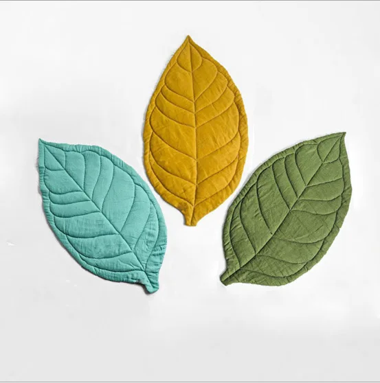 Home Decoration Cotton Leaf Modeling Mat Carpet Baby Leaves Crawling Play Game Mat