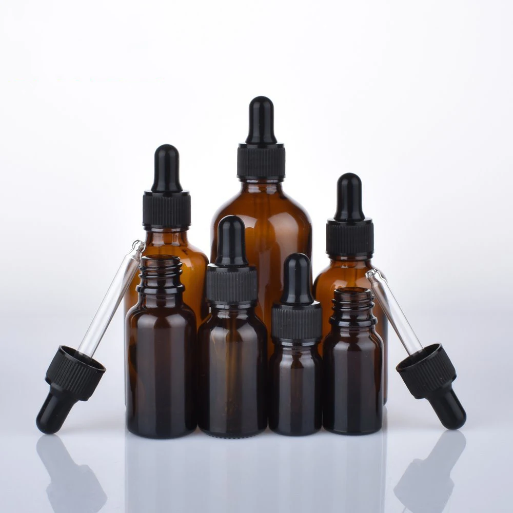 5ml,15ml,40ml,100ml Amber Clear Glass Essential Oil Dropper Bottle Serum Essential Oil Bottle with Dropper