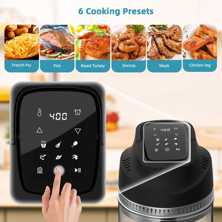 New Arrivals 1000W Small Kitchen Appliance 2.5L Indoor Household Steam Oven Glass Air Fryer