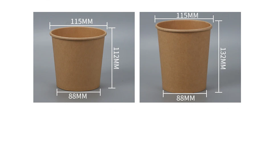 Printing Custom Ice Cream,  Kraft ice cream Paper Cups, Porridge Paper Bowls Paper Ice Cream Cup With Lid