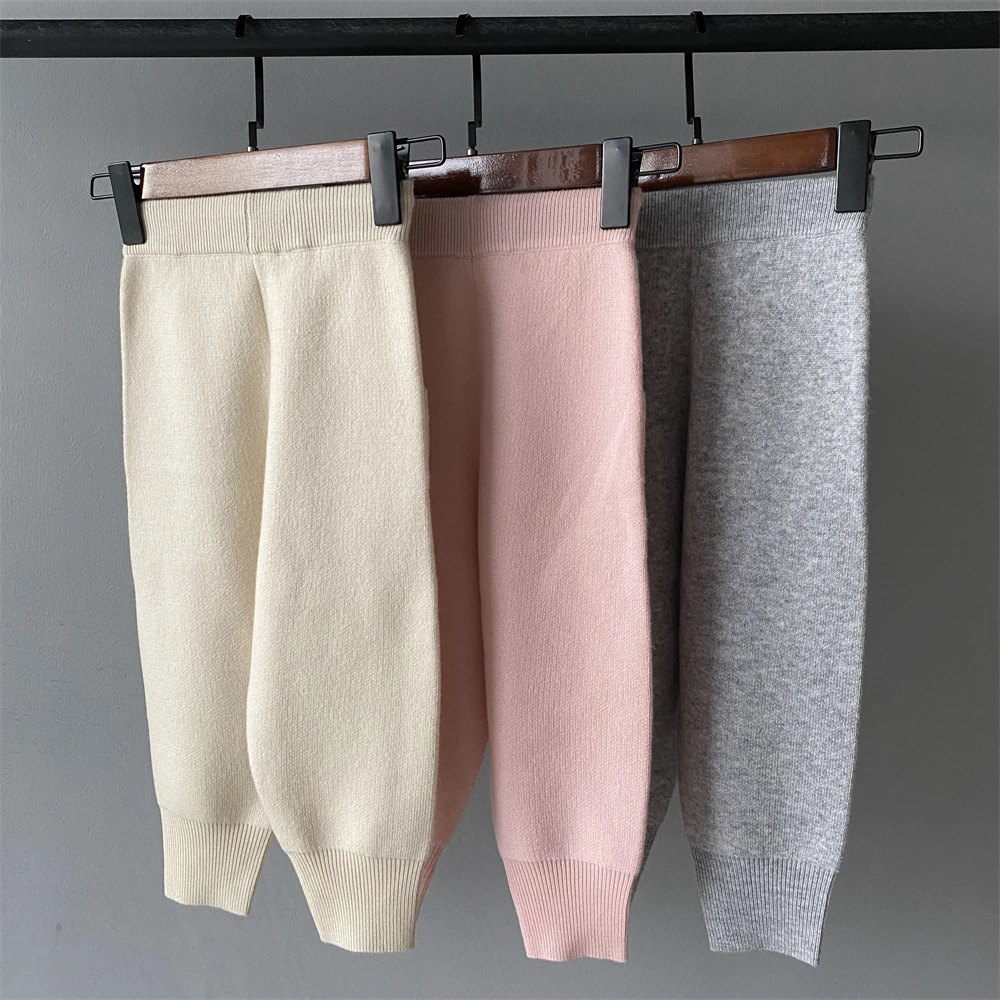 Children Baby Fall Outfits Turtleneck Pullover Knitwear Girls Boys Long Pants 2 Pieces Suit Custom Wool Knit Kids Sweater Set