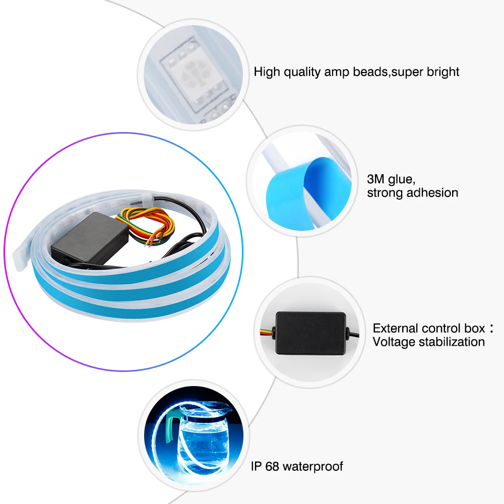 rgb led car hood light