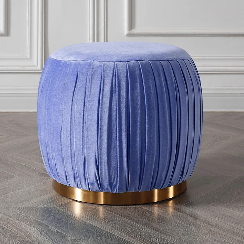 Новый дизайн, мягкий табурет, бархатные табуреты, оттоманки, розовый круглый пуф, табурет, диван