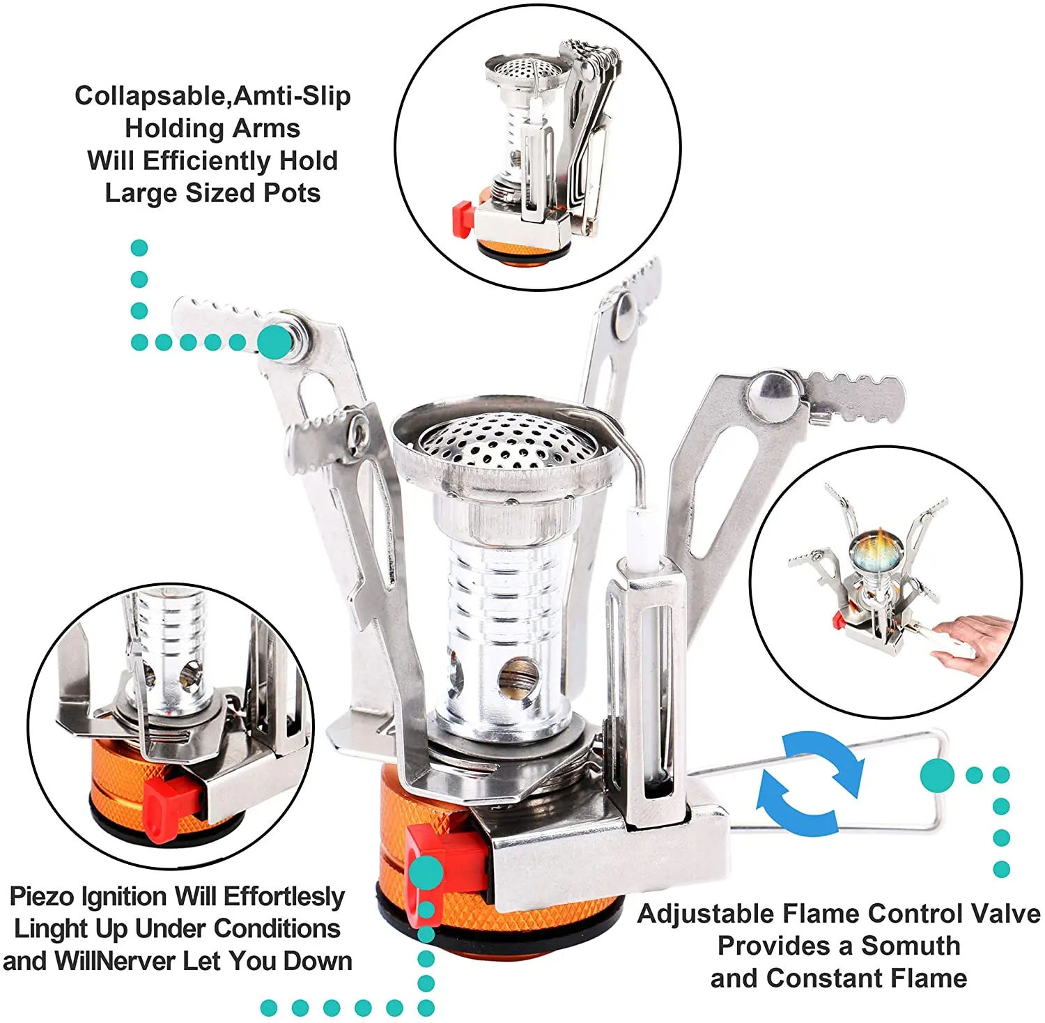 Backpacking mini  gas  Stove Camping Stove Mini Gas Stove with Piezo Ignition for Camping and Hiking