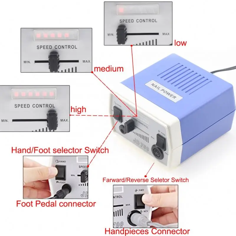 Cheap Price JD700 Pro Electric Nail Drill Machine Equipment Manicure Pedicure Files Nail Art Drill Pen Machine Set Tools
