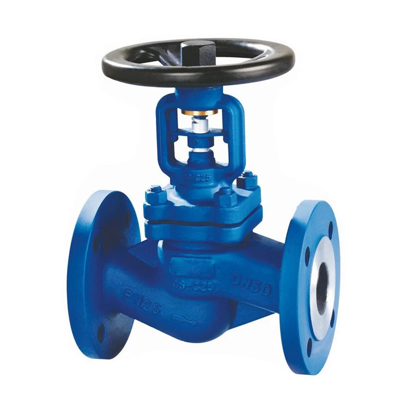 DIN Wheel handle Bellows PN16 GS-C25 Rising stem Globe Valve with Flanged