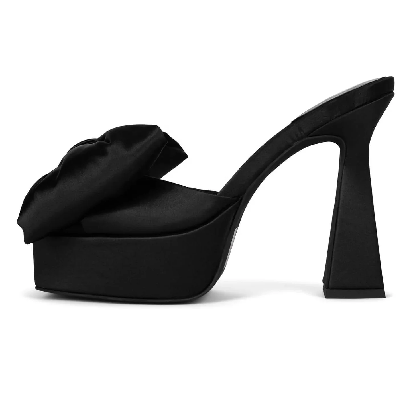 Enmayer wholesale womens shoes platform sandals chunky heels green satin thick heel slippers outdoor bow slippers ladies mules