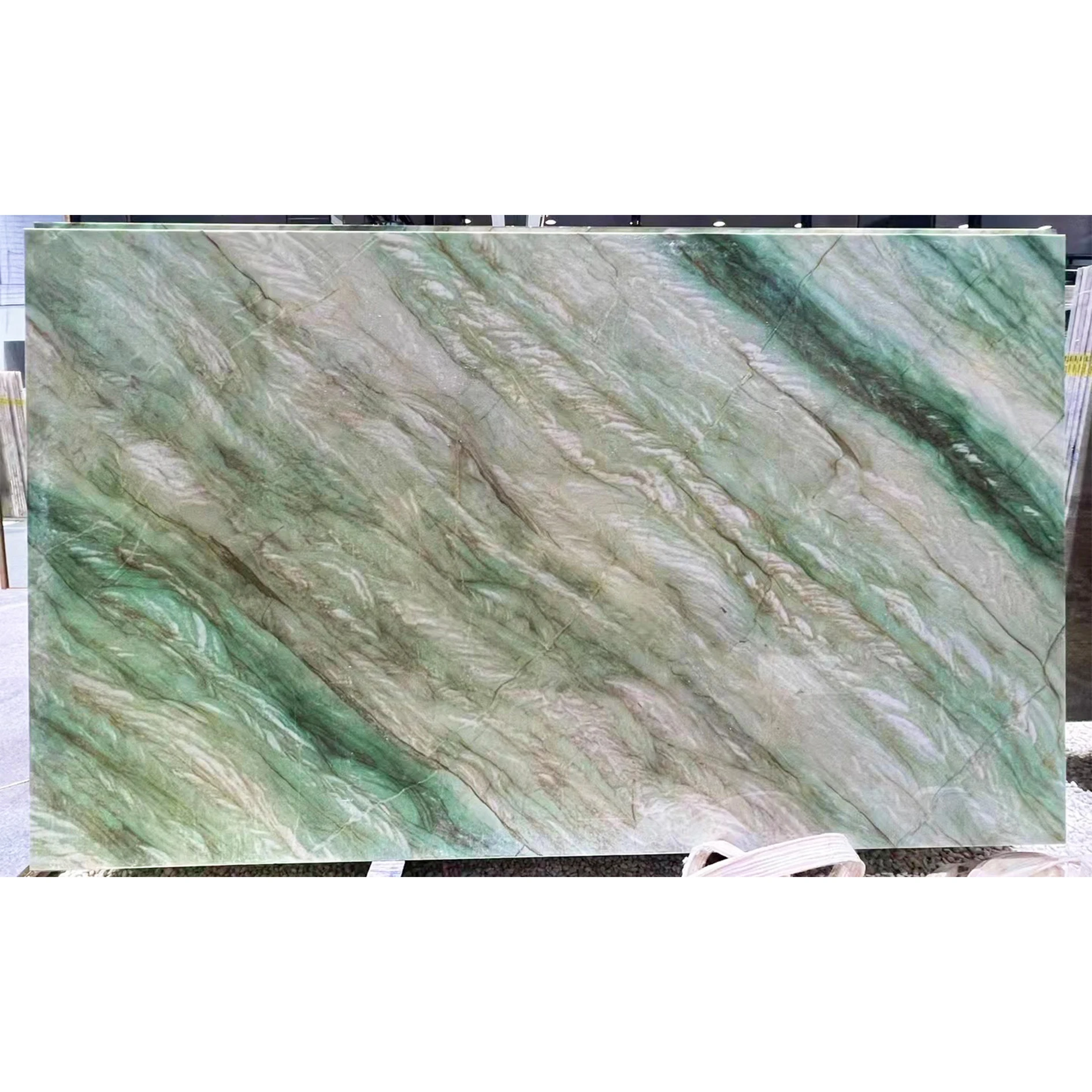 Gaya Green Real Marble Countertop Reception Desk Worktop Lavatory Bathroom Vanity Top Kitchen Island Bar Bench Wall Floor Tile
