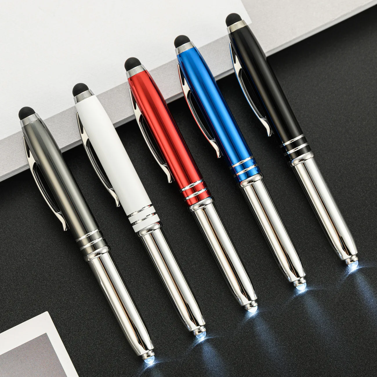 2022 Popular 3 in 1 Pen with Light Led and Stylus Customized Led Laser Light Up Ball Ballpoint Pen