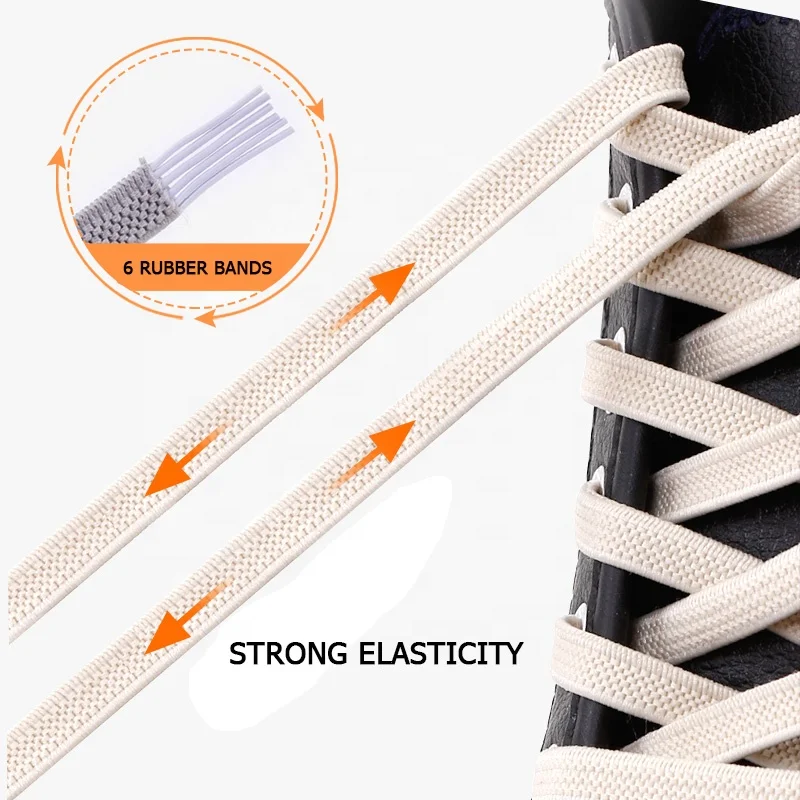 Elastic No Tie Shoelaces Shoe Laces For Kids and Adult Sneakers Shoelace Quick Lazy Metal Lock Strings