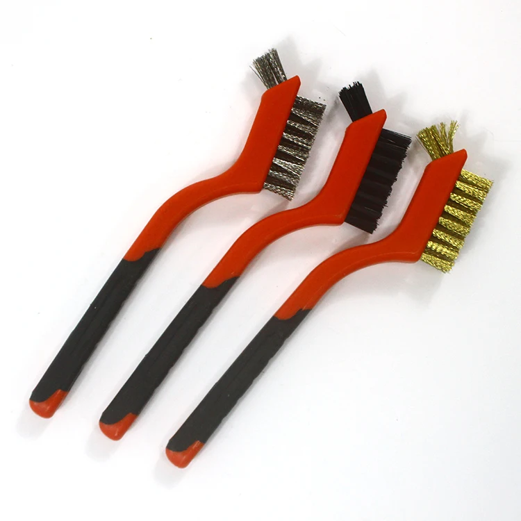 Yep Hot selling Stainless Steel/Brass/Nylon Brushes Head with Extra Cluster of Bristles for Car Cleaning Rust