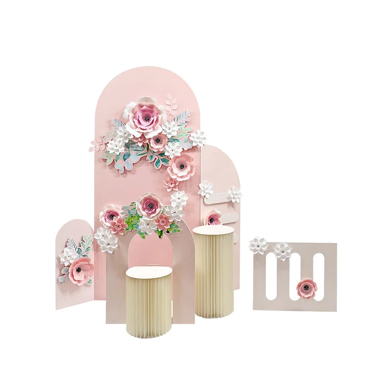 O&M PVC Board Wedding Props Paper Flower Background Wall Wedding Background Decoration