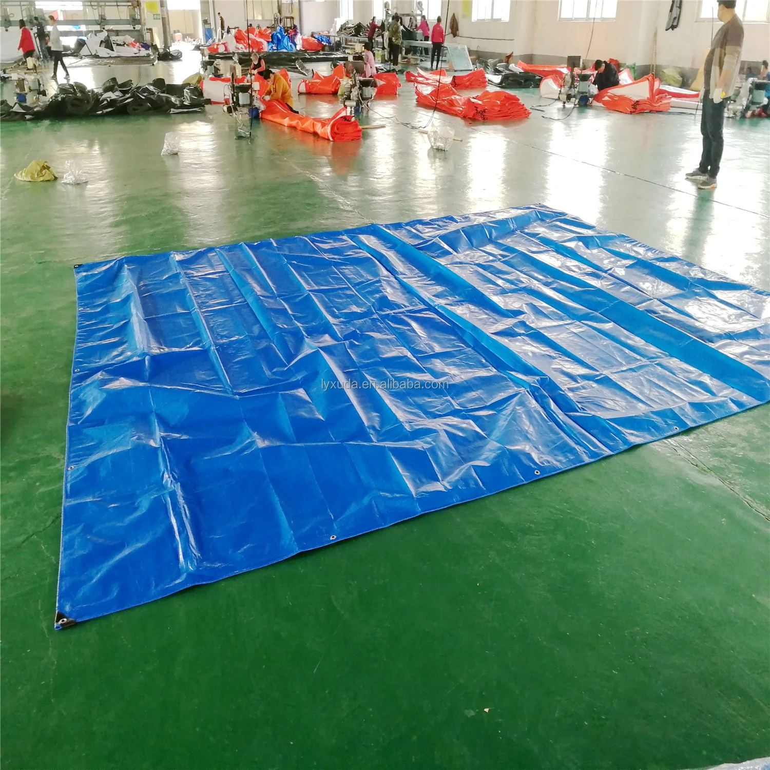 Прочный водонепроницаемый брезентовый тент с покрытием из полиэтилена высокой плотности пластиковый синий брезент для Мексики