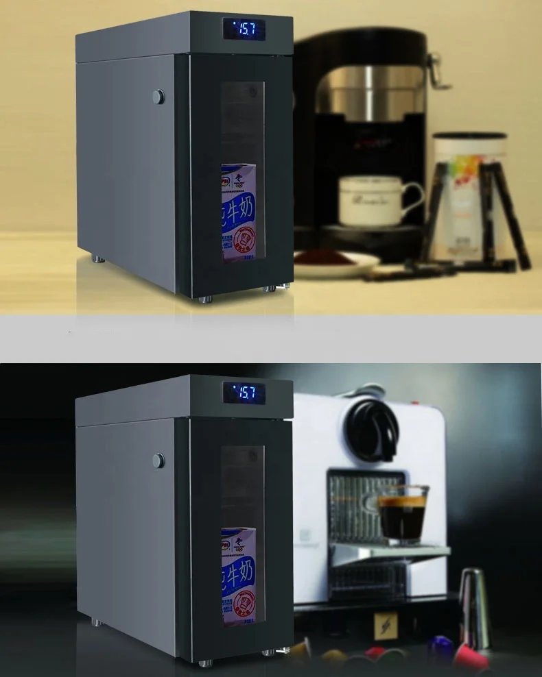 2-6degree Compressor Chilling milk display fridge milk based coffee drinks mini milk fridge for coffee machine with tube