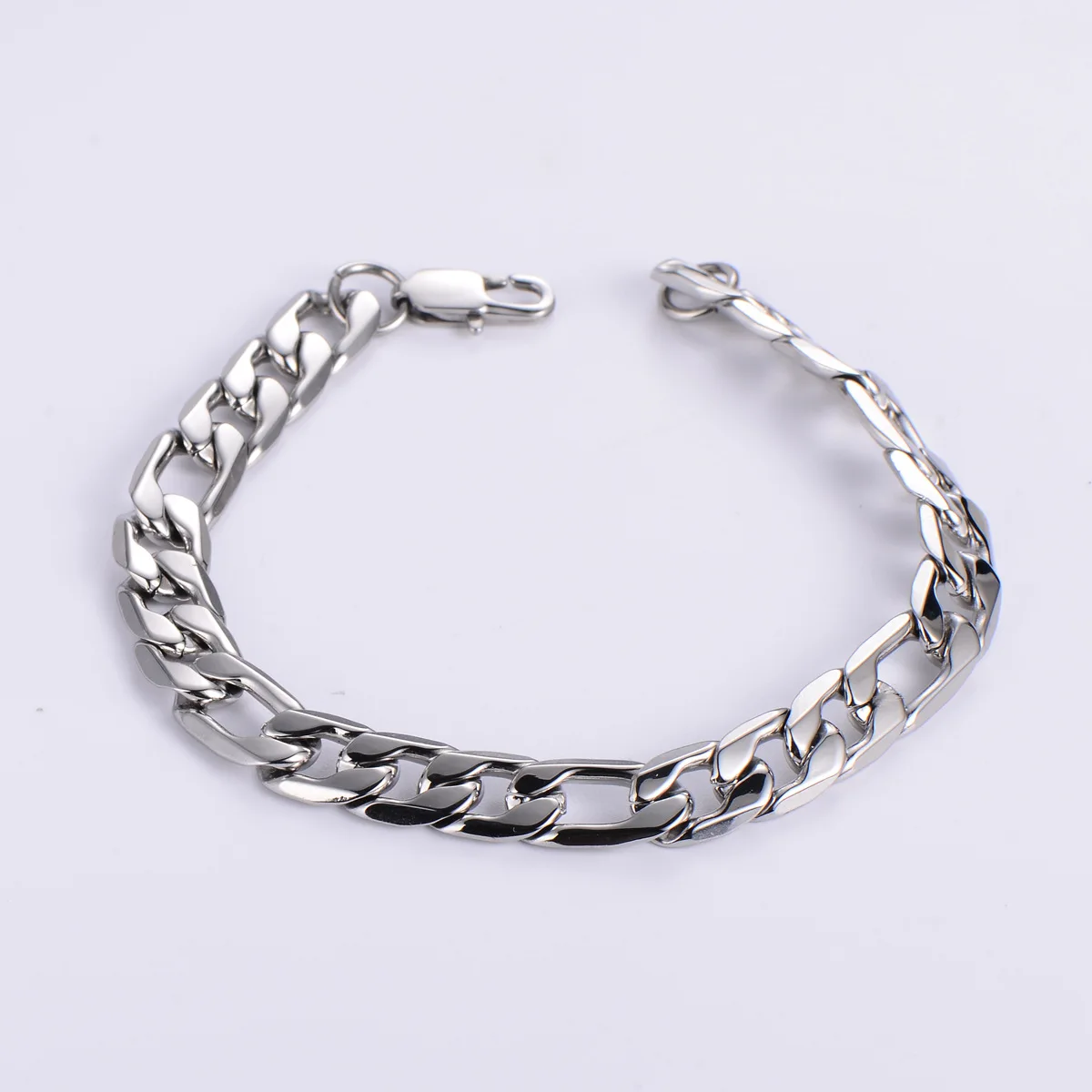 men luxury jewelry 14k gold plated Cuban link curb Figaro chain stainless steel bracelets