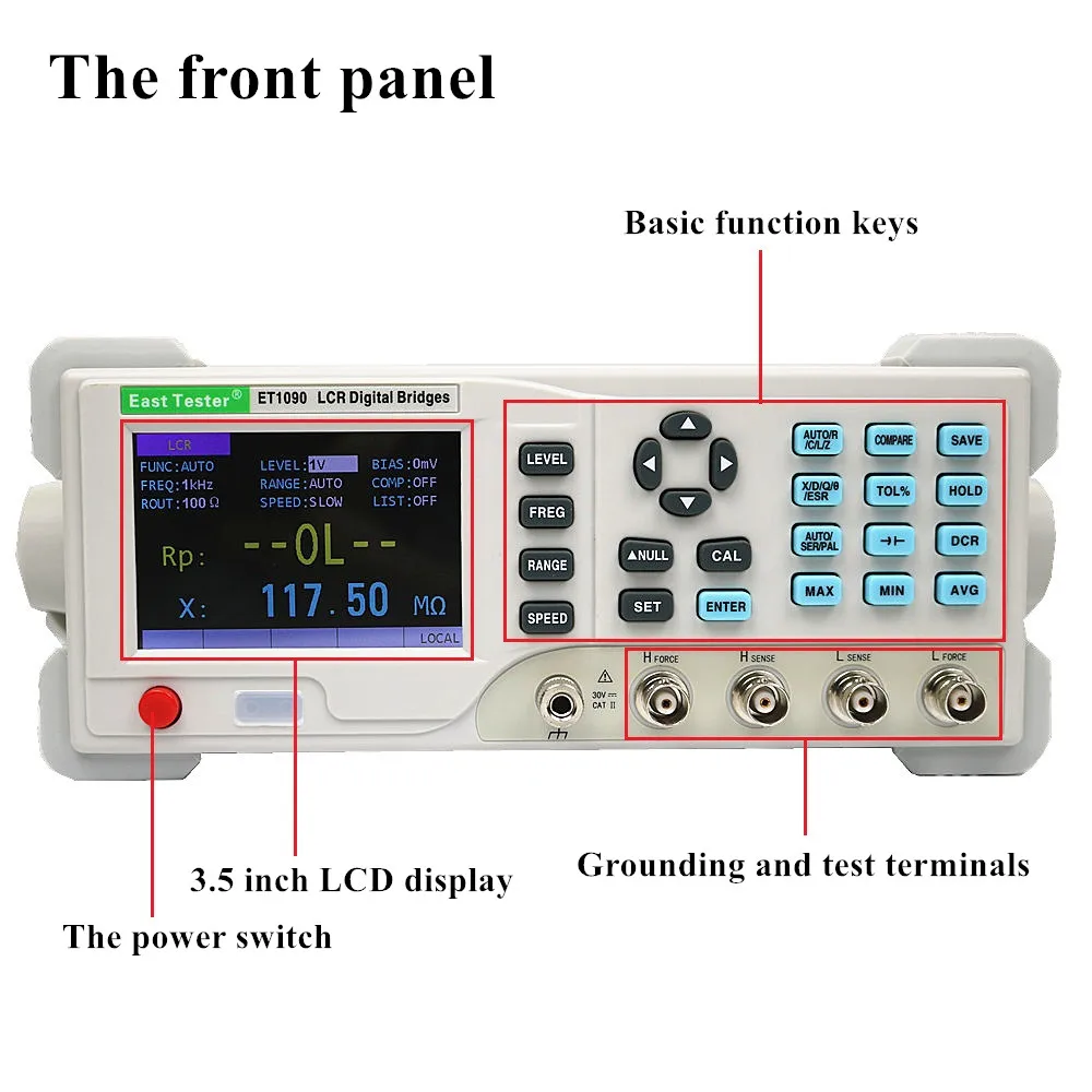  Лабораторный Высокоточный Измеритель ET1091C Benchtop USB lcr 100