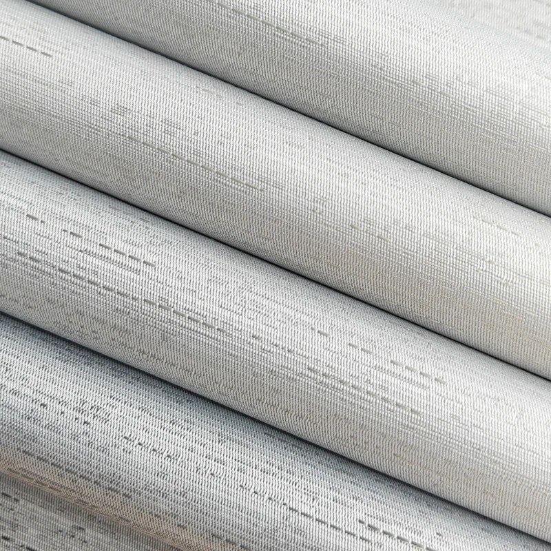 100% Blackout Coating Jacquard Curtain Fabric with Polyester Linen Fireproof Roman Designs for Living Room and Roller Blinds