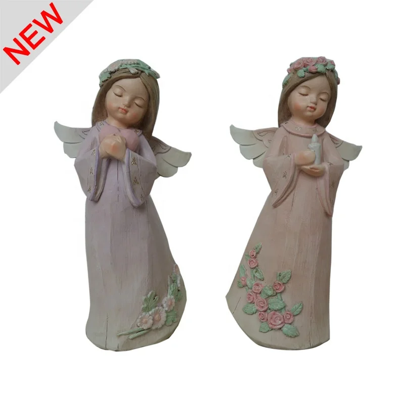 
Landy Mini Set Of 2 Angel Resin Figurines, 8.4