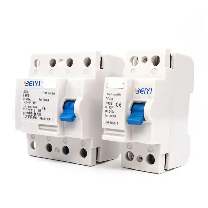 Manufacturers RCCB rcbo RCD F360 Fireproof Residual Current Circuit Breaker 2P 4P ac 220-400v 10-63a