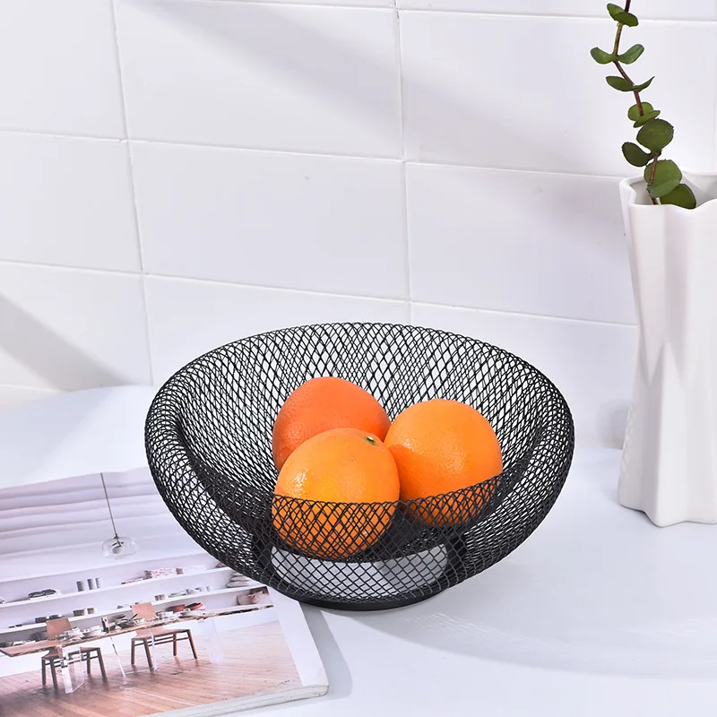 
Nordic creative style double-layer iron fruit basket modern living room household fruit plate dried fruit candy receiving basket 