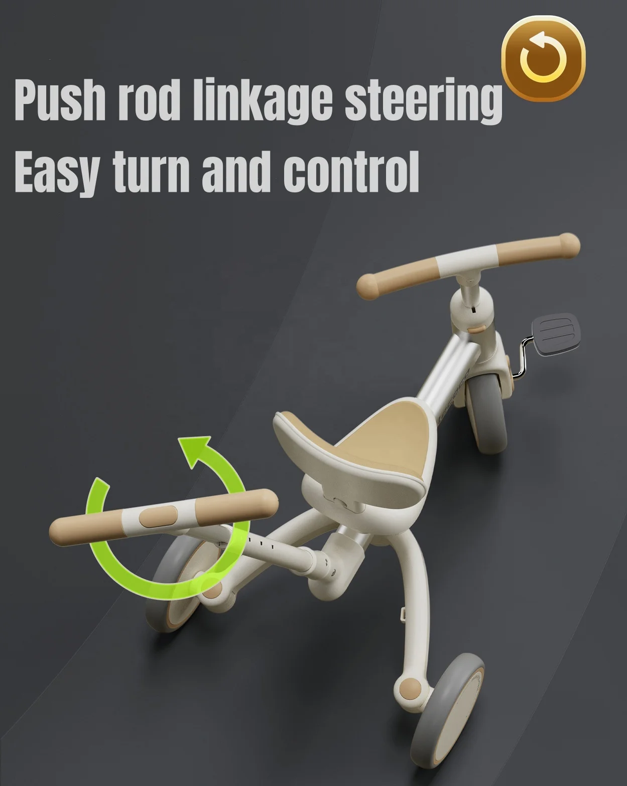 Best Price High Quality 5 IN 1 Baby Ride On Car with Handle Bar Tricycle for Kids 1-4 Years Old Adjustable Height Baby Tricycle