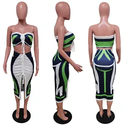 S to 2XL 2022 Summer Women Luxury Clothing Lounge Wear 2 Piece Sexy Skirt Set