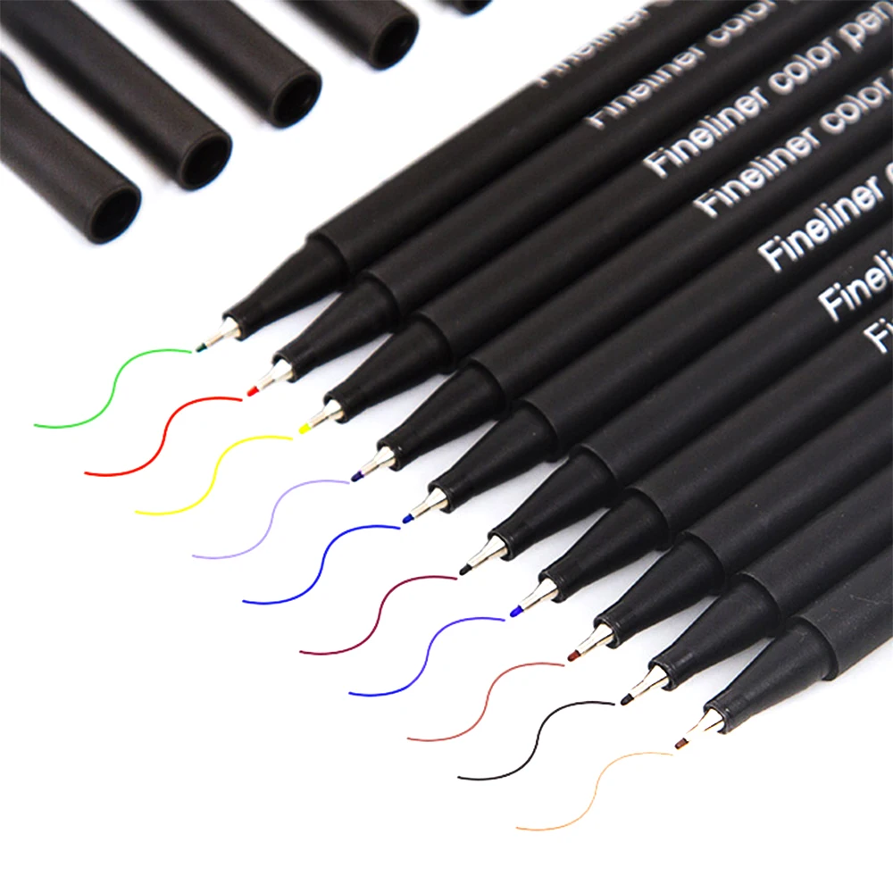 Water Coloring Markers Stationery Set Ultra Fine Felt Tips Colored Pen Fineliner Colouring Pens Journal Planner Pen For Drawing