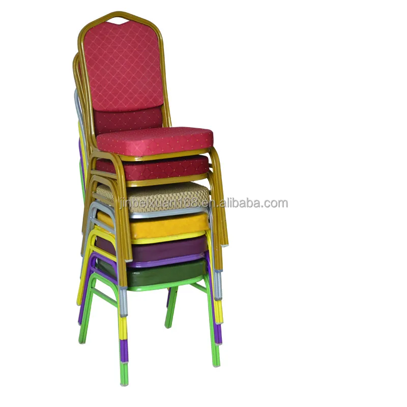 Africa Cheap Durable Red Wholesale  Stackable Metal Hotel Banquet Hotel Wedding Chairs