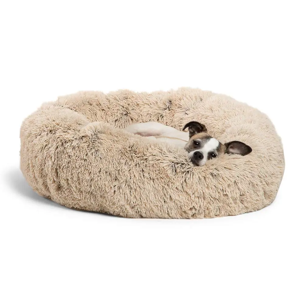 High Quality Autumn Winter Calming Shag Long Fur Donut Cuddler Pet Mat Dog House for Small and Medium Pets