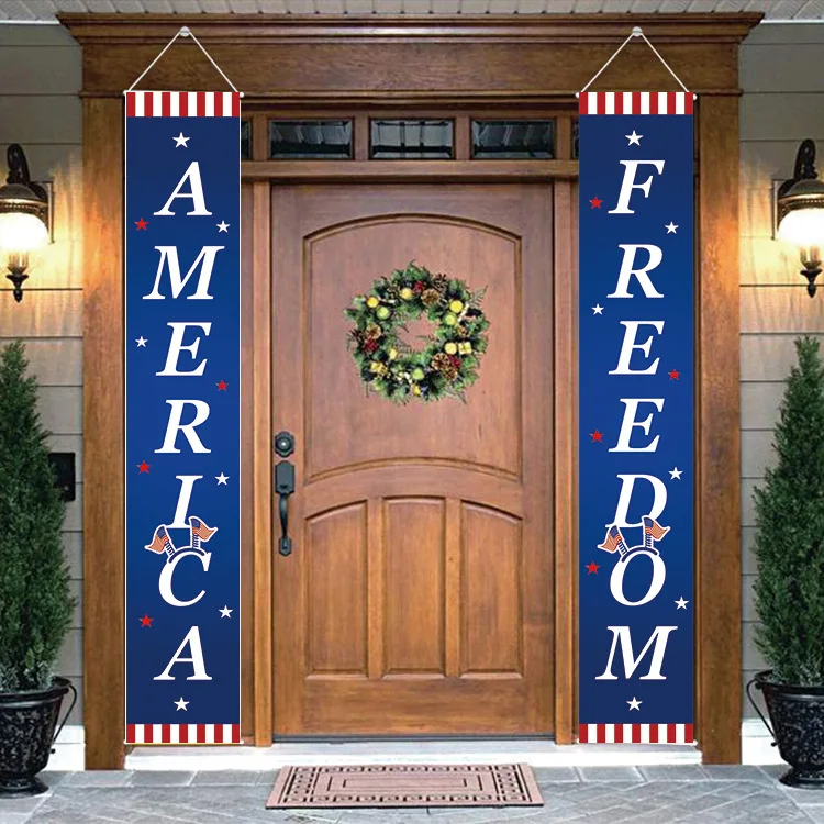 
wholesale independence day sign flag patriotic porch door porch banner for 4th of july party decor 