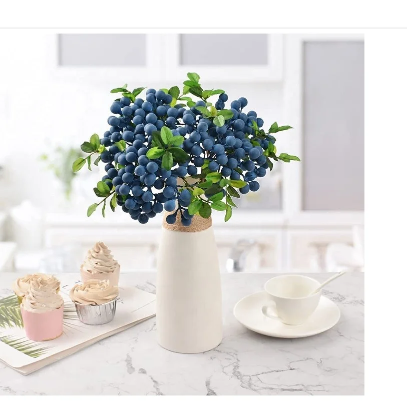 artificial Lifelike Mini Blueberry Fake Decorative Blueberry Fruit